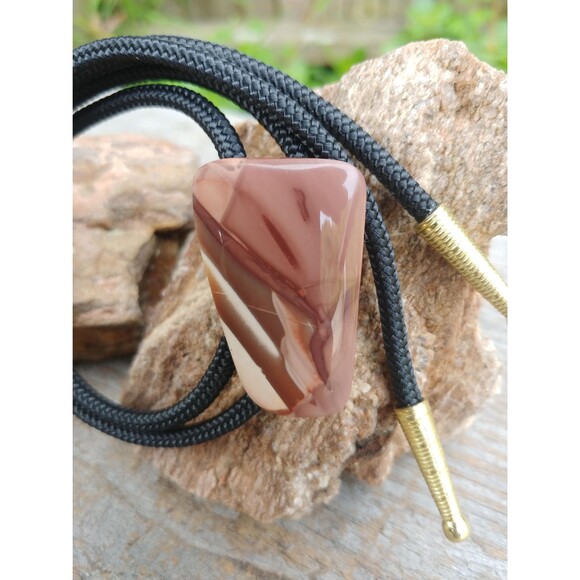 handcrafted Other - Handcrafted Brown Stone Bolo Tie